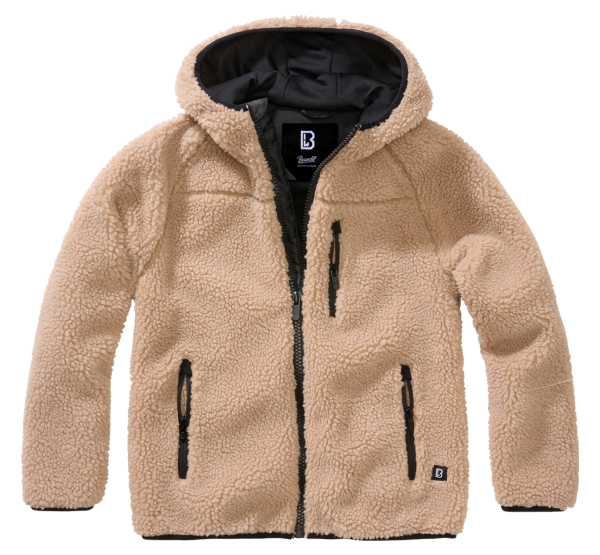 Brandit - Kids Teddyfleece Jacket Hooded camel