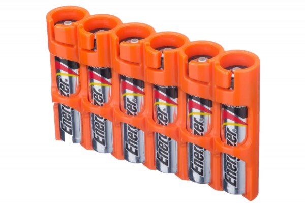 Storacell - Aufbewahrungsbox für 6 x AAA Batterien (orange)