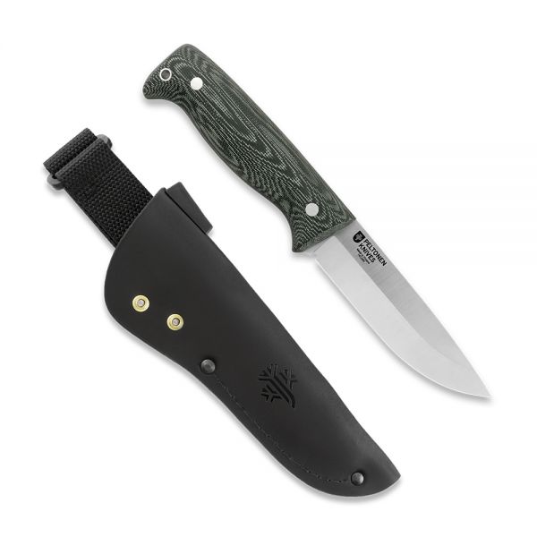 Peltonen Knives - M07 Full Tang grün, unbeschichtet, Lederscheide (schwarz)
