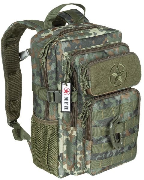 US Rucksack, Assault, &quot;Youngster&quot;, flecktarn