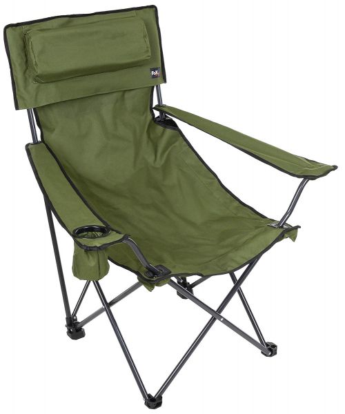 Klappstuhl, &quot;Deluxe&quot;, oliv, Rücken- u. Armlehne