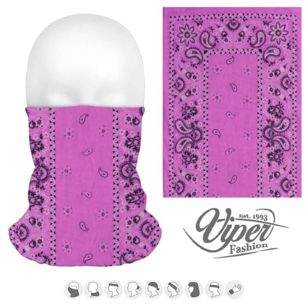 Mehrzweckschal 9 in 1, lila &quot;Paisley&quot;