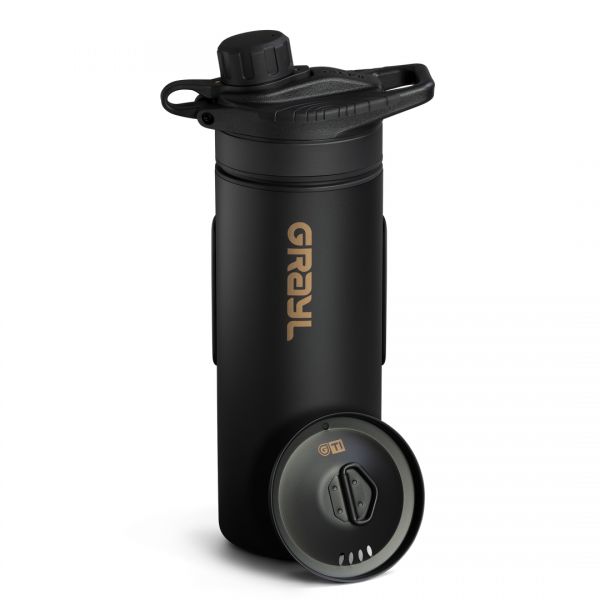 GRAYL - Wasserfilter Geopress TI+ Titanium Bottle &amp; Cook Lid (Black Edition)