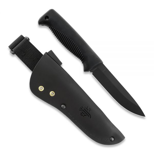 Peltonen Knives - M07 Ranger Puukko schwarz, PTFE Teflon, Lederscheide (schwarz)