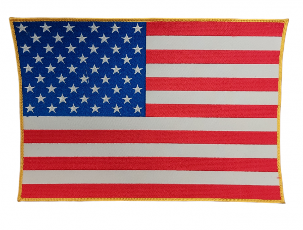 Stickabzeichen - US Flag gold (29.5x20.5cm)