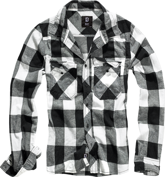 Brandit - Check Shirt Long Sleeve white/black