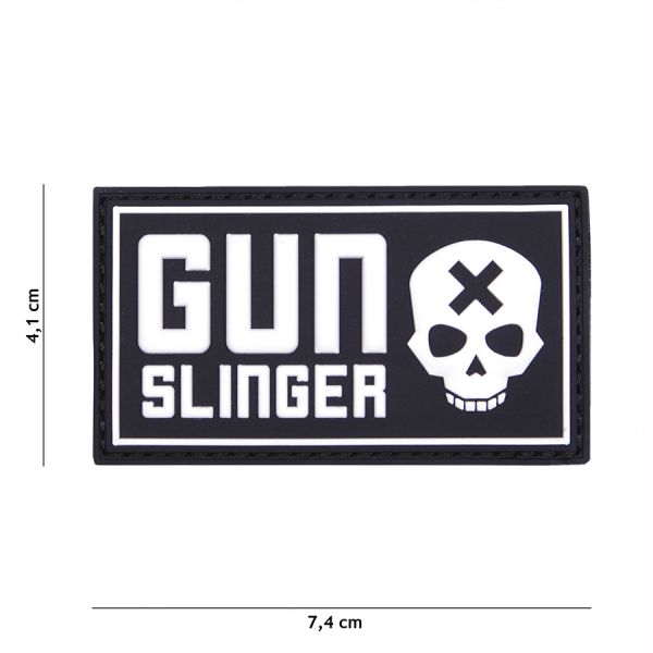 Klettabzeichen Gun Slinger Skull - schwarz