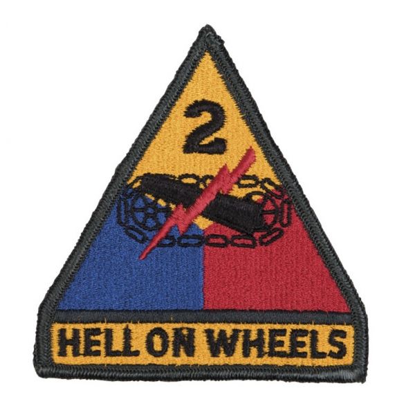 US Stickabzeichen - 2nd ARM. DIV. &quot;HELL ON WHEELS&quot;
