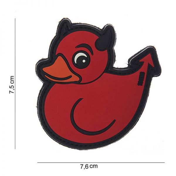 Klettabzeichen Ente &quot;Teufelchen&quot; - rot