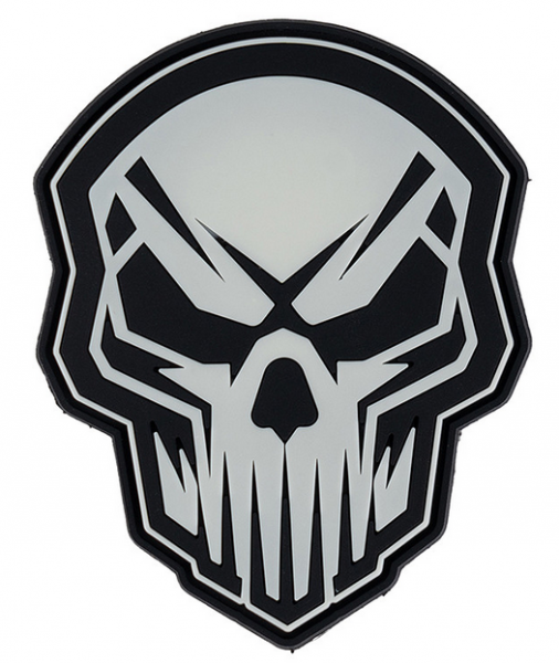 Klettabzeichen Angry skull - glow in the dark