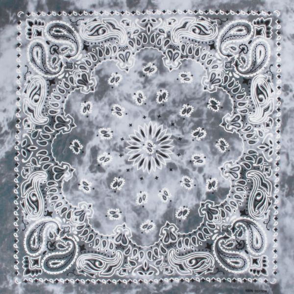 Bandana, grau Paisley, Gr. 54 x 54 cm, Baumwolle