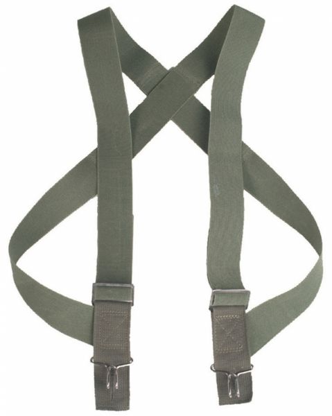 Hosenträger mit Haken, oliv, neuwertig