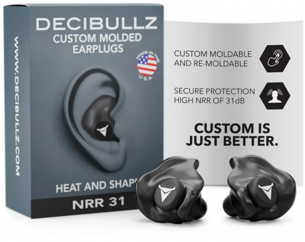 Decibullz - Custom Molded Earplugs Gehörschutzstöpsel schwarz (SNR=27db)