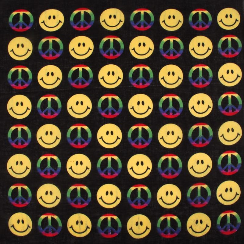 Image of Bandana, smiley & peace, Gr. 55 x 55 cm, Baumwolle