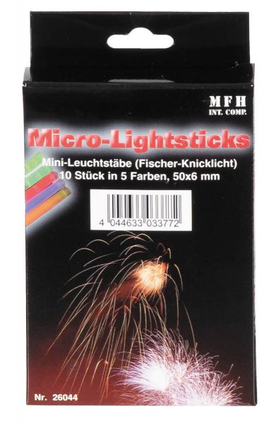 Leuchtstab, Mini, (Fischer- Knicklicht), 10 Stk./Pack