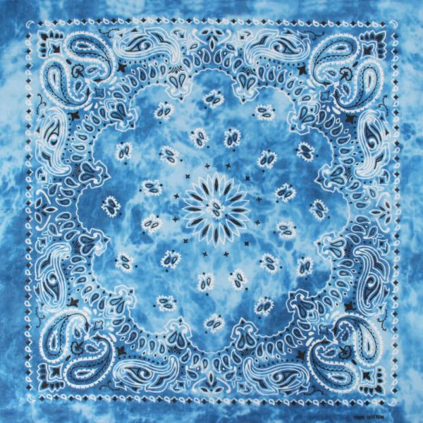 Bandana, hellblau Paisley, Gr. 54 x 54 cm, Baumwolle