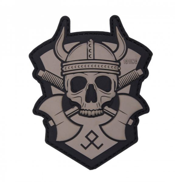 Klettabzeichen Viking mit Axt - grau