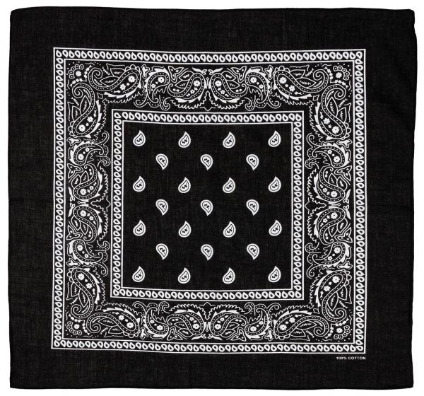 Bandana, schwarz-weiss, ca. 55 x 55 cm, Baumwolle