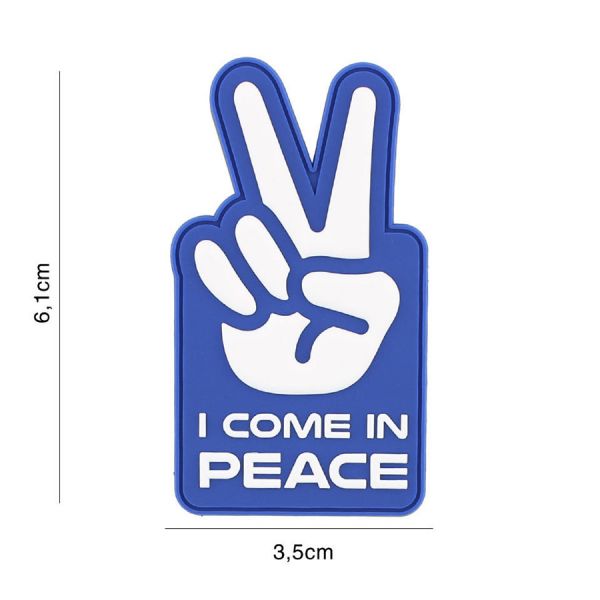 Klettabzeichen I Come In Peace - blau