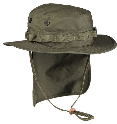 Brit. Buschhut &quot;Boonie&quot; mit Nackenschutz (oliv)