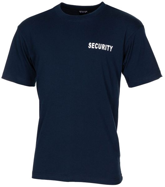 T-Shirt, blau, &quot;Security&quot;, bedruckt