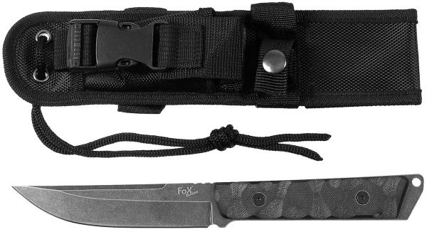 Messer, &quot;Fighter&quot;, schwarz, G10-Griff, Scheide