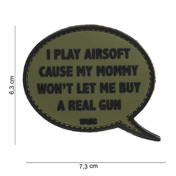 Klettabzeichen I Play Airsoft - oliv