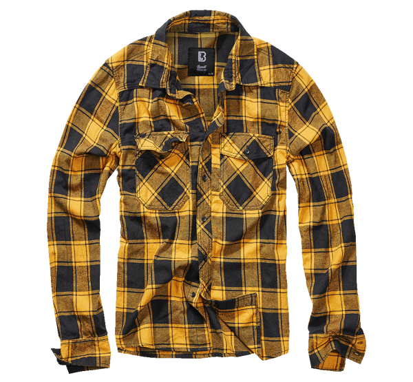 Brandit - Check Shirt Long Sleeve black-yellow