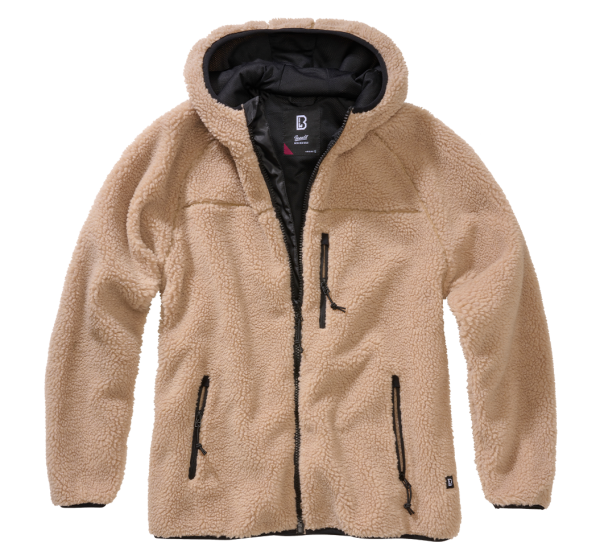 Brandit - Women Teddyfleece Jacket Hooded camel