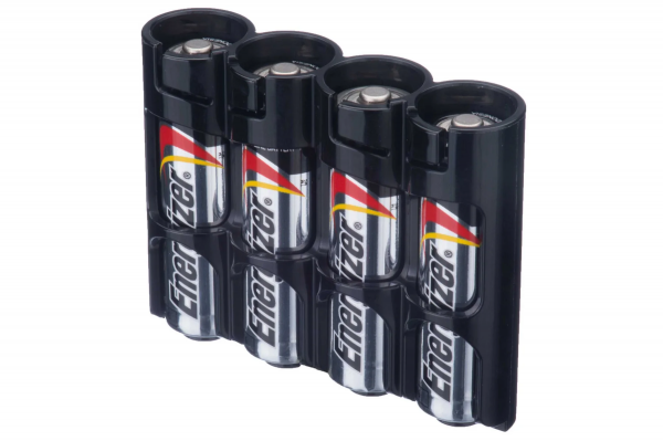Storacell - Aufbewahrungsbox für 4 x AA Batterien (schwarz)