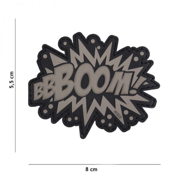 Klettabzeichen BOOM! - grau