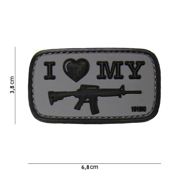 Klettabzeichen I Love My M4 - grau